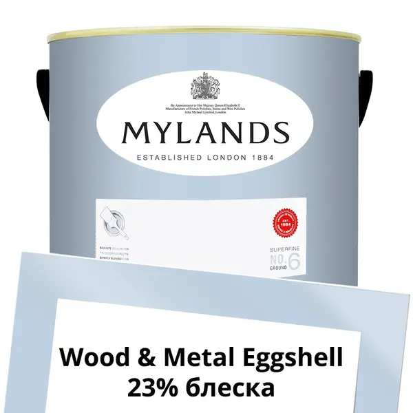 Фото Краски Mylands Wood&Metal Paint Eggshell 5 л. №32 Morning Blue - 1 Краски Mylands Wood&Metal Paint Eggshell 5 л. №32 Morning Blue - фото 1