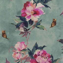 Обои 1838 Camellia 1703-108-05 Madama Butterfly Teal Обои 1838 Camellia 1703-108-05 Madama Butterfly Teal