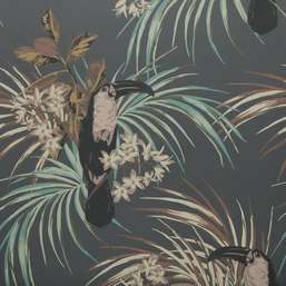 Обои 1838 Elodie 1907-135-05 Le Toucan Charcoal Swatch Обои 1838 Elodie 1907-135-05 Le Toucan Charcoal Swatch