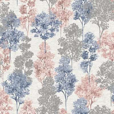  Holden Decor Elements 90381 Whinfell Trees Coral Navy