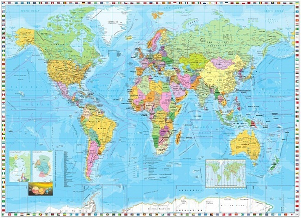  Komar 254x184 4-055 World Map / Flags -  1