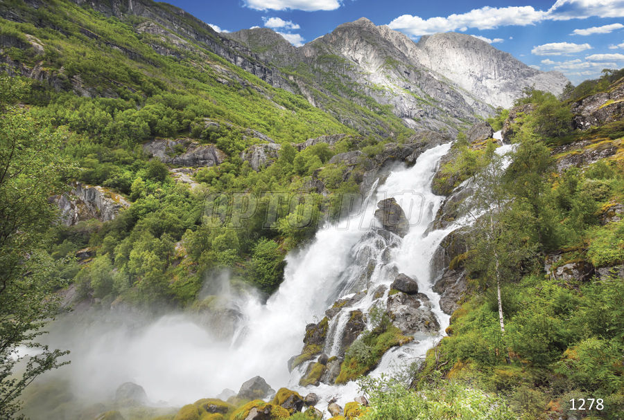 Фреска ОРТО Водопады 1278 Водопад в горах Норвегии (2) - фото 1