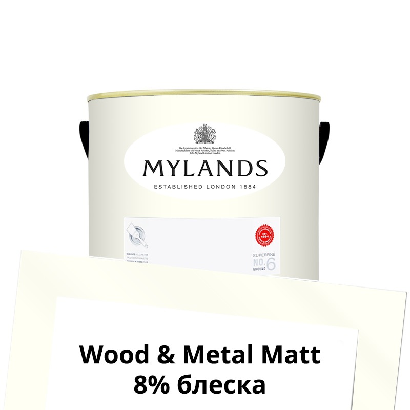 Краски Mylands  Wood&Metal Paint Matt 1 л.  №1 Pure White 