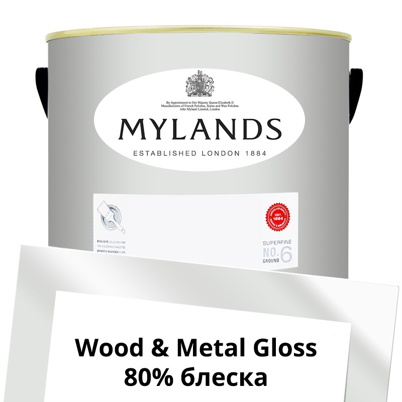 Краски Mylands  Wood&Metal Paint Gloss 5 л. №2 Maugham White