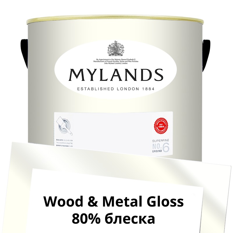 Краски Mylands  Wood&Metal Paint Gloss 5 л.  №1 Pure White 