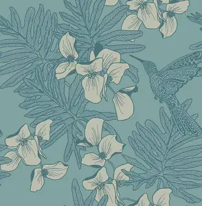 Обои 1838 Aurora 1804-117-03 Hummingbird Seafoam - фото 1