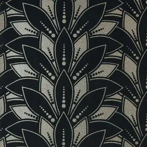  1838 Elodie 1907-139-03 Astoria Jet Flock Swatch -  1