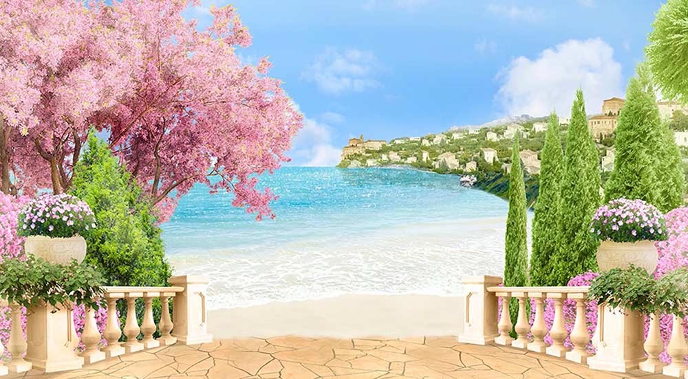 Фрески affresco средиземноморье. Аффреско пальмы. Дорогая фреска. Фреска аффреско арка море. Морской берег фрески.