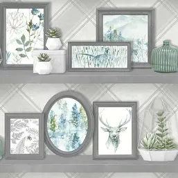  Holden Decor Kaleidoscope 90630 Aberfeldy Grey Teal