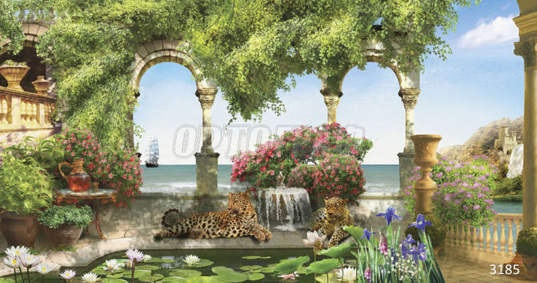 Фреска ОРТО Арка 3185 Арки с леопардами (2)