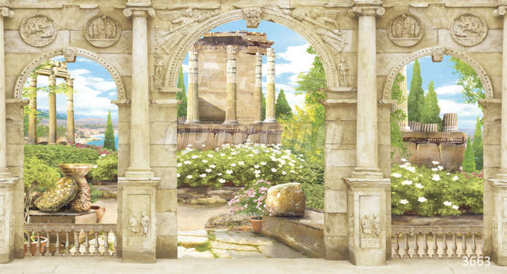 Фреска ОРТО Арка 3663 Арки с видом на античные руины (2)