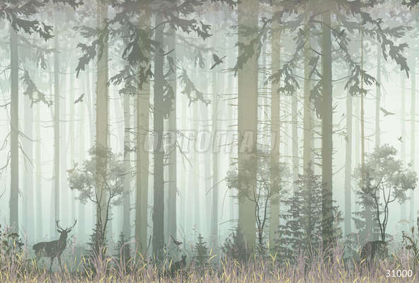 Фреска ОРТО Flora fv 31000 Magical Forest gray gradient (1)