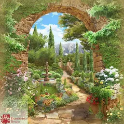  Renaissance Fresco  Классический пейзаж 4690-A
